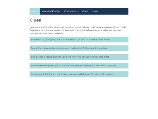 clues screenshot