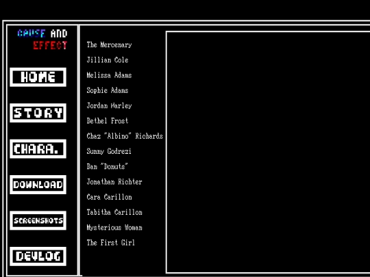 Characters screenshot