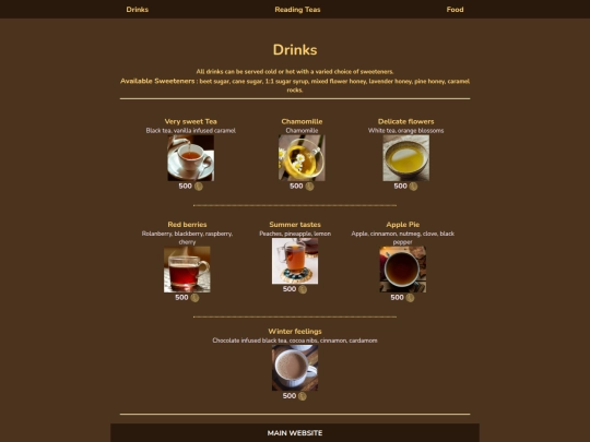 menu screenshot