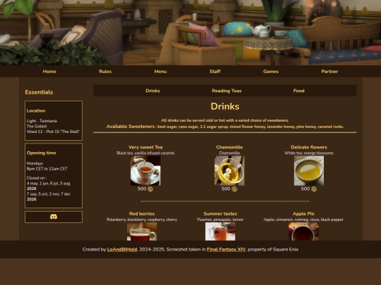 pages/menu screenshot