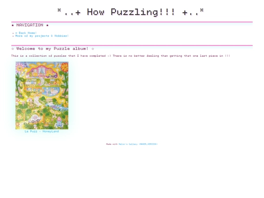 My Projects Page/puzzles screenshot