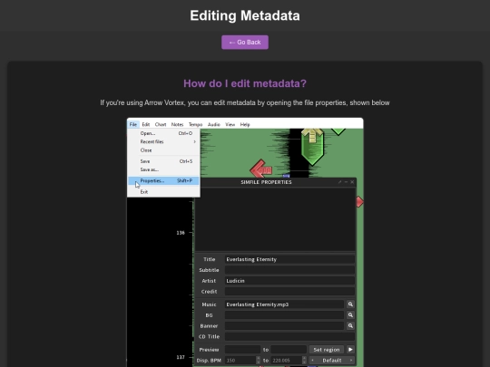 metadata screenshot
