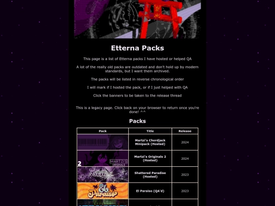 packs screenshot