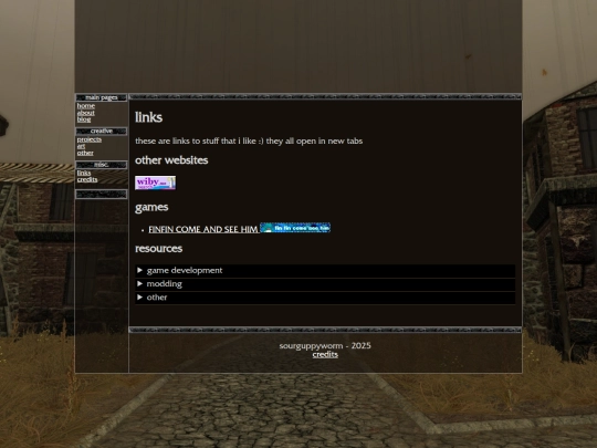 links screenshot