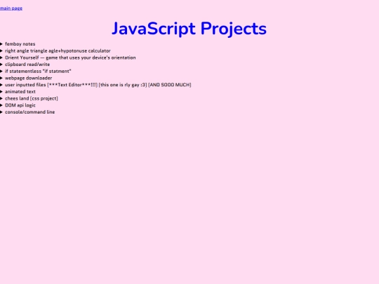 JavaScript-projects/Main screenshot
