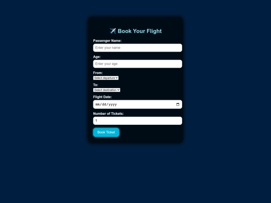 booking screenshot