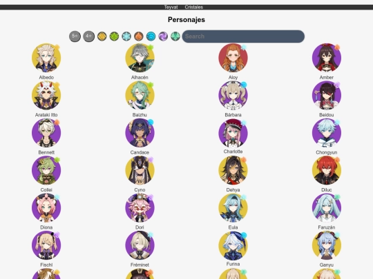 Proyecto/Personajes screenshot