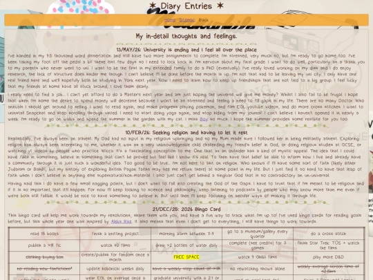 diary screenshot