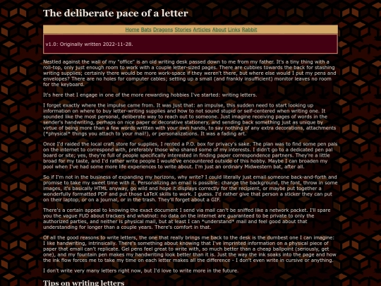 articles/letters screenshot