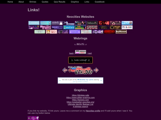 links screenshot