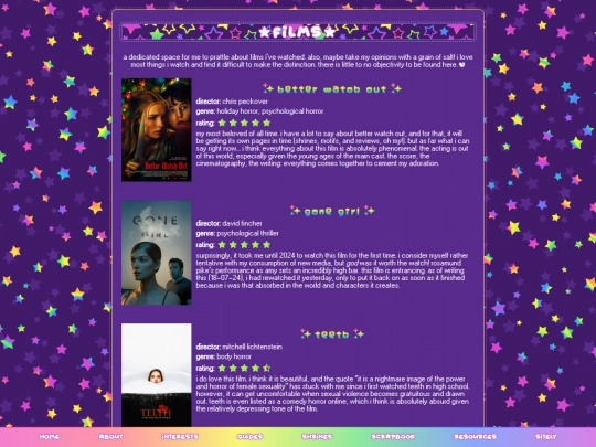 interests/films screenshot