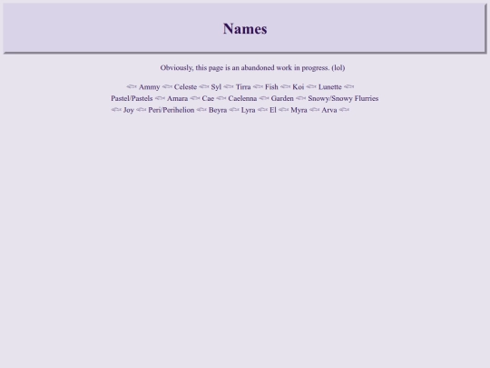 Names screenshot