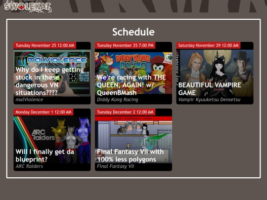 schedule screenshot