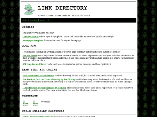 links screenshot