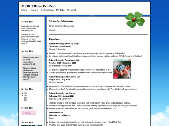 resume screenshot
