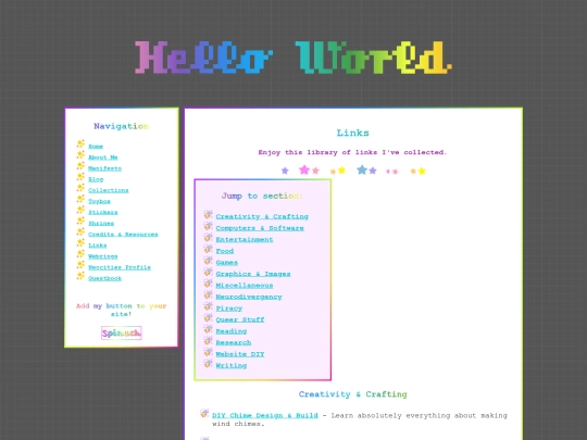 links screenshot