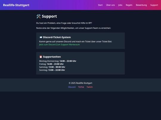 support screenshot