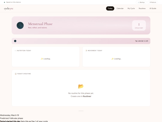 cycle-sync screenshot