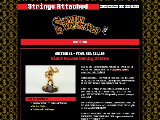 sweepstakes/auctions screenshot