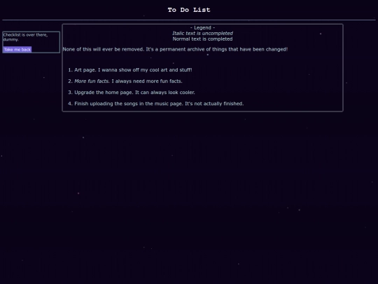 checklist screenshot