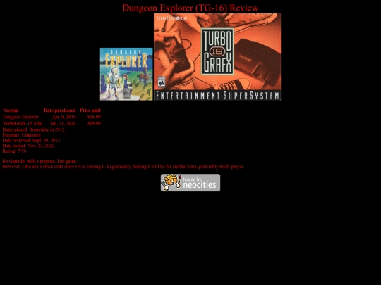 Dungeon_Explorer_TG16_review screenshot