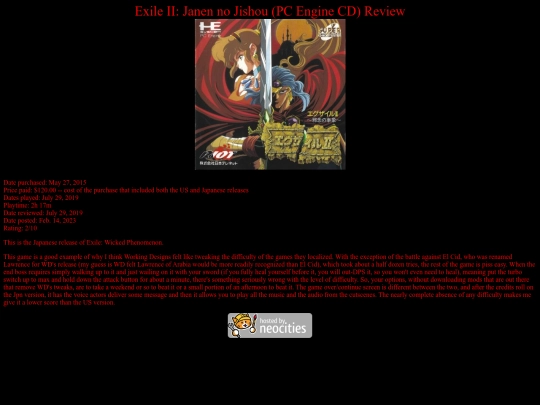 Exile_II_PCE_review screenshot