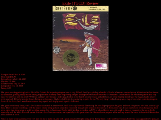 Exile_TGCD_review screenshot