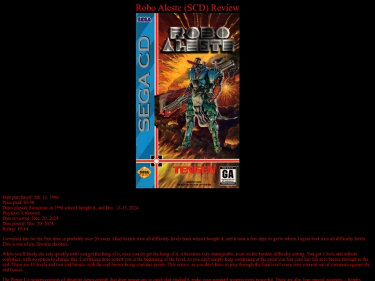 Robo_Aleste_SCD_review screenshot