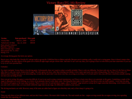 Victory_Run_TG16_review screenshot
