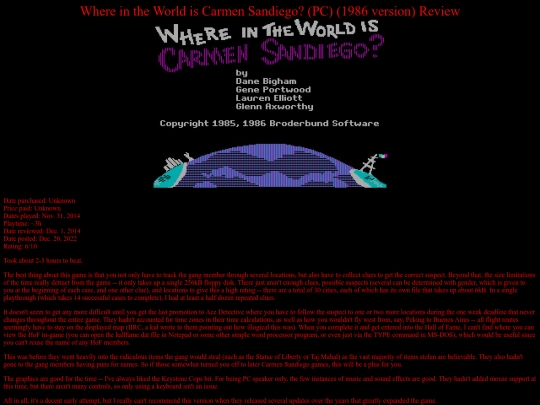 Where_in_the_World_is_Carmen_Sandiego_PC_1986_review screenshot