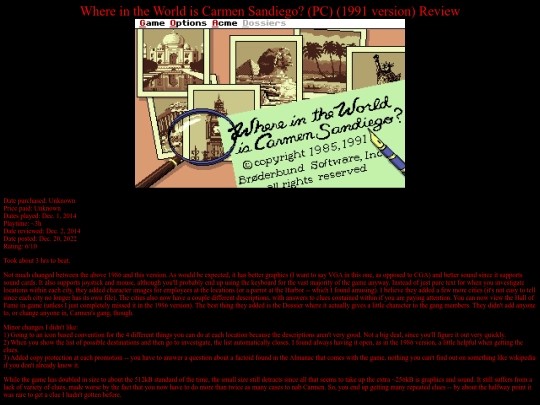 Where_in_the_World_is_Carmen_Sandiego_PC_1991_review screenshot