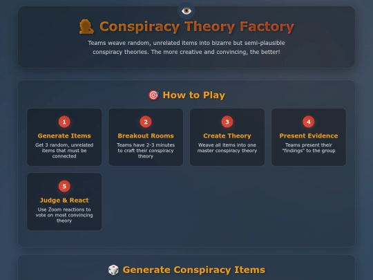 conspiracyfactor screenshot