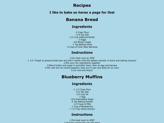Recipes screenshot