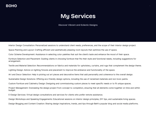 services screenshot