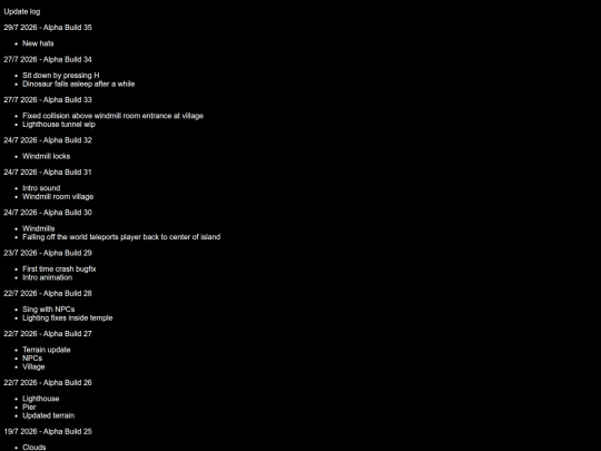 dinoland/updatelog screenshot