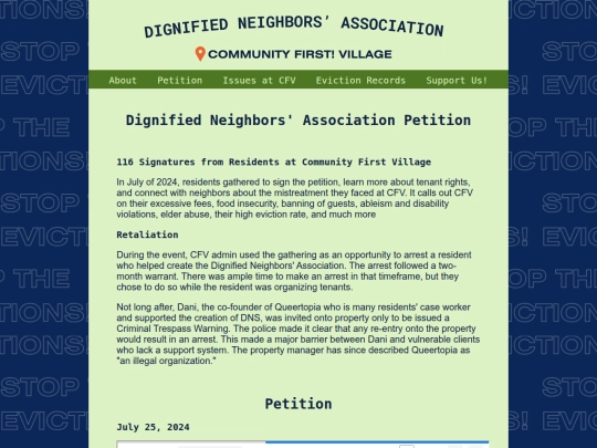 petition screenshot