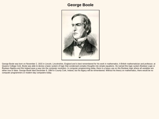 GeorgeBoole screenshot