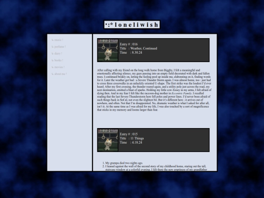 diary screenshot