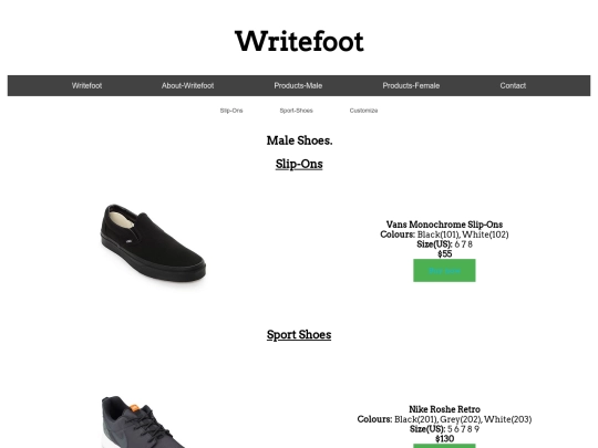writefootshoes screenshot