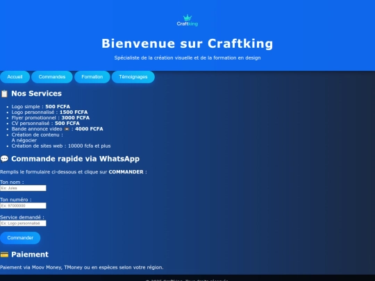 commandes screenshot