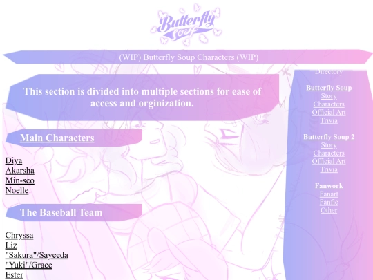 Characters screenshot