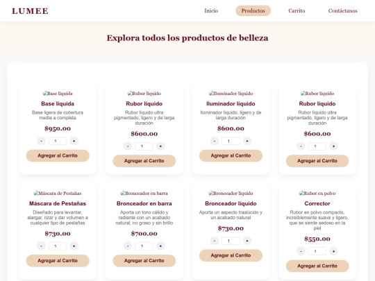 productos screenshot