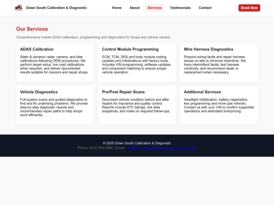 services screenshot