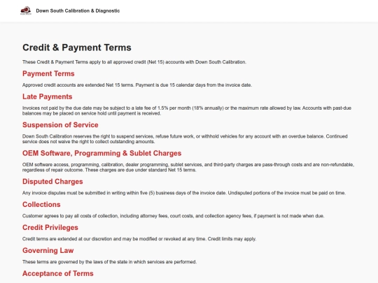 terms screenshot