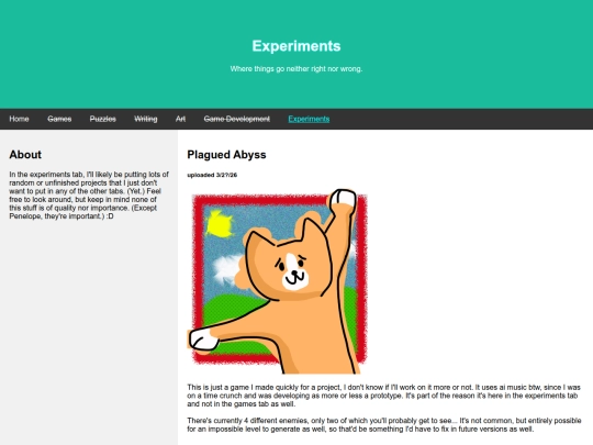 experiments screenshot