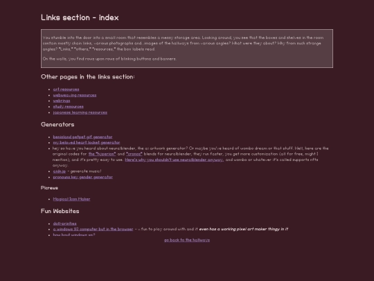 links screenshot