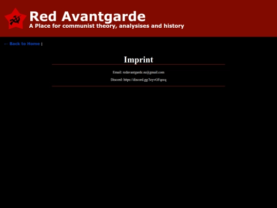 Imprint screenshot