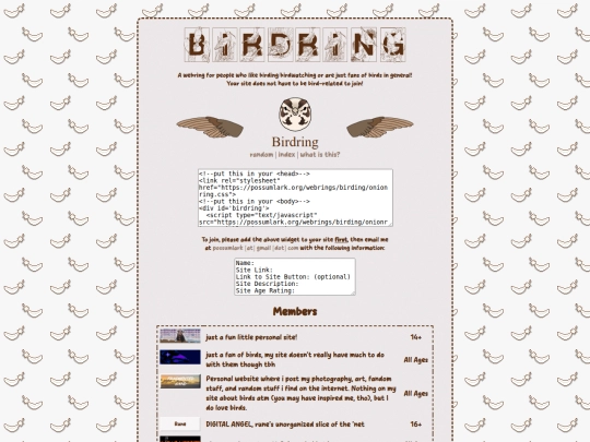 webrings/birding screenshot