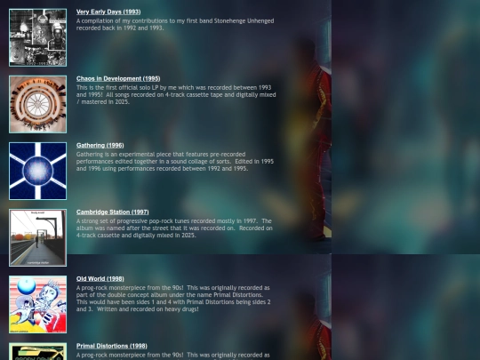 discography table screenshot
