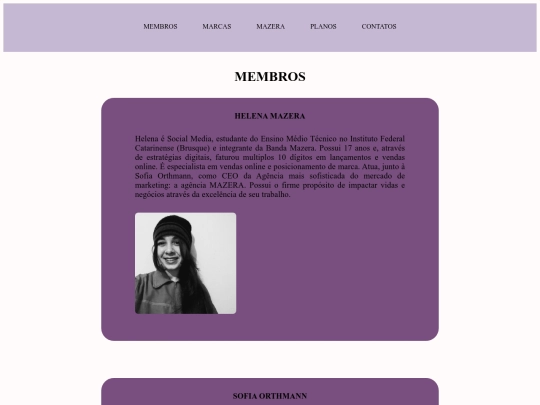 pages/membros screenshot